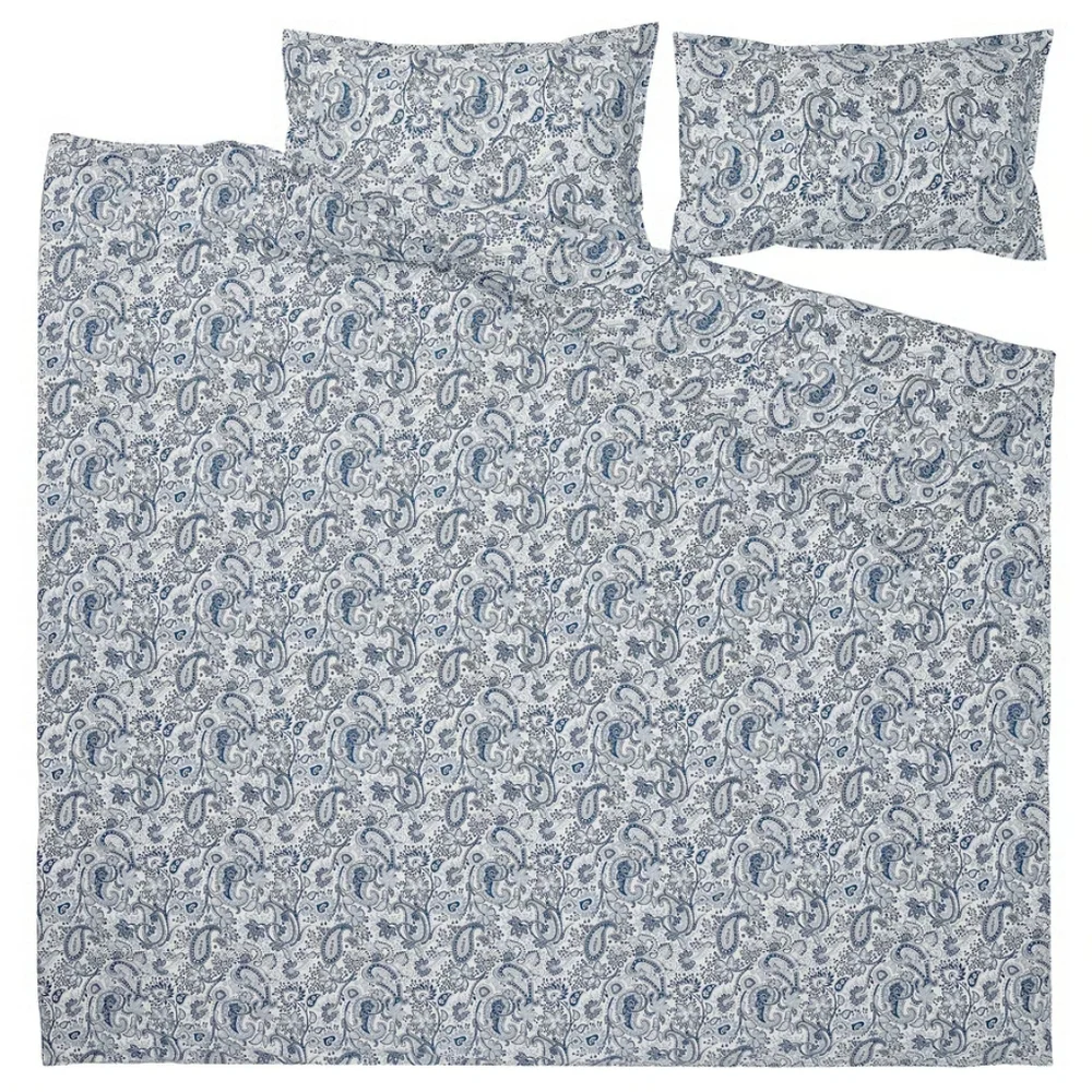 Blue Paisley Duvet Set Queen/Full Size